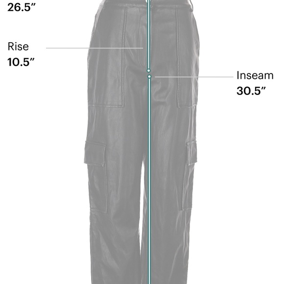 Topshop faux leather cargo trouser black high rise pants size 6 - Picture 6 of 6